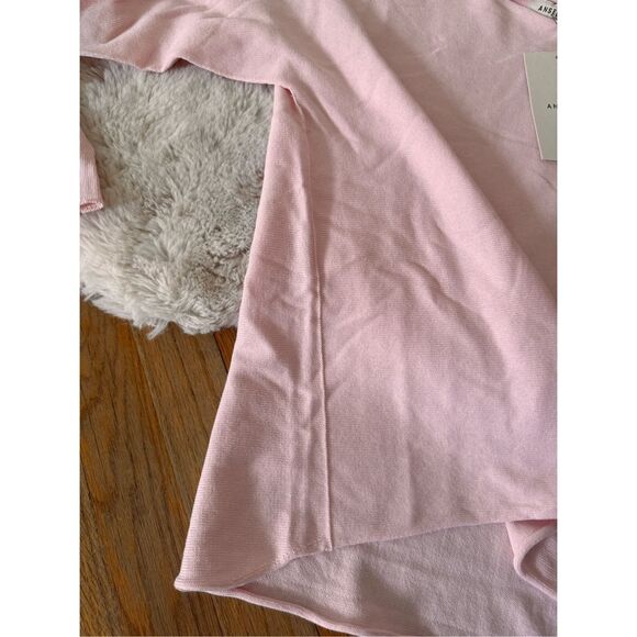 NWT Alsemi Soft Pink Cotton Rolled Hem Relaxed Fit Sweater Size S - Picture 9 of 12